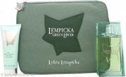 Lolita Lempicka Green Lover Gift Set 100ml EDT + 75ml Aftershave Balm + Pouch