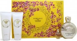 Versace Eros Pour Femme Gift Set 100ml EDP + 5ml EDP + 100ml Body Lotion + 100ml Shower Gel