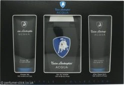 Lamborghini Acqua Gift Set 125ml EDT + 100ml Shower Gel + 100ml Aftershave Balm