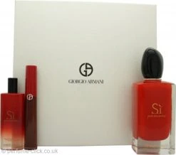 Giorgio Armani Si Passione Gift Set 100ml EDP + 15ml EDP + 1.5ml Lip Maestro 209 Palazzo