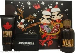 DSquared2 Wood For Him Gift Set 100ml EDT + 100ml Shower Gel + Pouch