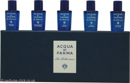 Acqua Di Parma Blu Mediterraneo Miniature Set 5ml Arancia Di Capri EDT + 5ml Fico Di Amalfi EDT + 5ml Bergamotto Di Calabria EDT + 5ml Chinotto Di Liguria EDT + 5ml Mirto Di Panarea EDT