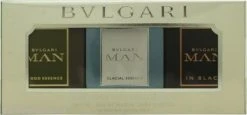 Bvlgari Man Gift Set 15ml Man In Black EDP + 15ml Man Glacial Essence EDP + 15ml Man Wood Essence EDP