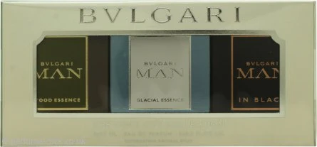 Bvlgari Man Gift Set 15ml Man In Black EDP + 15ml Man Glacial Essence EDP + 15ml Man Wood Essence EDP
