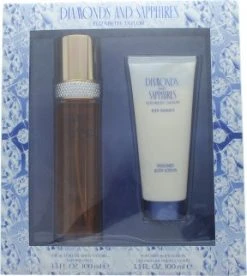 Elizabeth Taylor Diamonds & Sapphires Gift Set 100ml EDT + 100ml Body Lotion